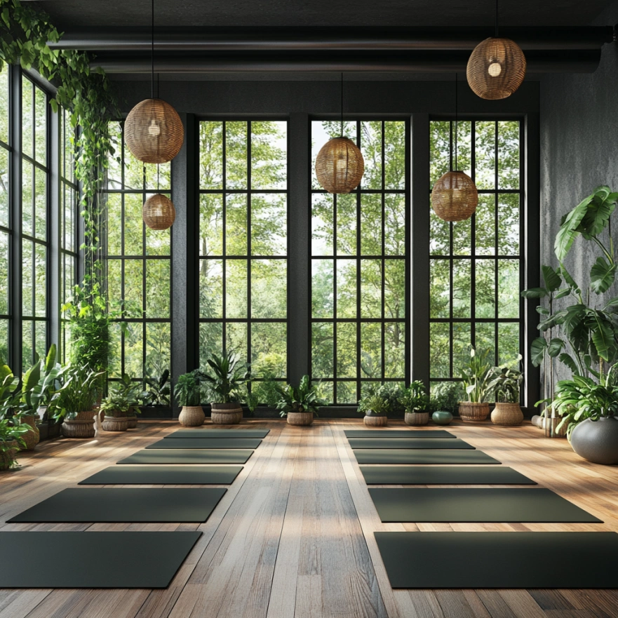 Затишна атмосфера нашої студії йоги з природним освітленням