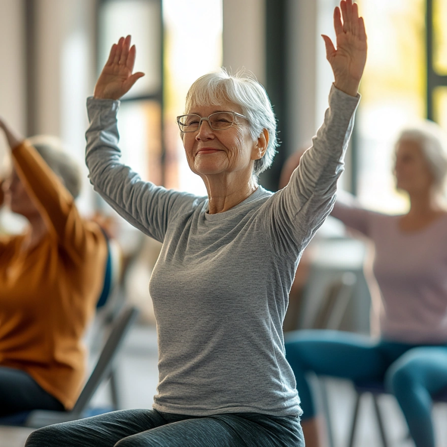 Заняття йогою на стільцях - безпечна практика для людей з обмеженою рухливістю